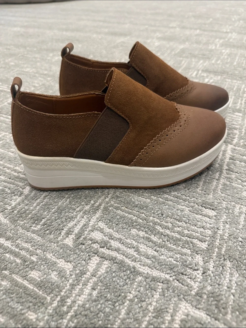 Brown Platform Slip-On Sneakers